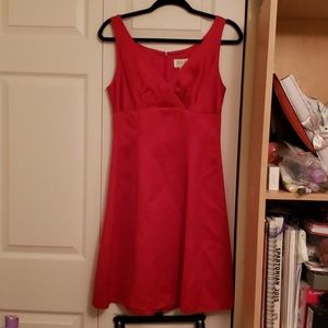 Red satin dress
